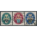 GERMANY - 1925 Coats of Arms Charity set of 3, used – Michel # 375-377