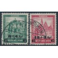 GERMANY - 1932 Architecture charity overprints set of 2, used – Michel # 463-464