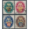 GERMANY - 1926 Coats of Arms Charity set of 4, used – Michel # 398-401