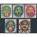 GERMANY - 1928 Coats of Arms Charity set of 5, used – Michel # 425-429