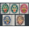 GERMANY - 1929 Coats of Arms Charity set of 5, used – Michel # 430-434