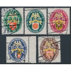GERMANY - 1929 Coats of Arms Charity set of 5, used – Michel # 430-434