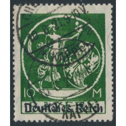 GERMANY - 1920 10Mk green Bavarian issue o/p DEUTSCHES REICH, used – Michel # 137I