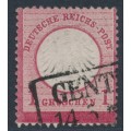 GERMANY - 1872 1Gr carmine Small Shield, 'large stamp', used – Michel # 4 L16