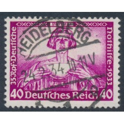 GERMANY - 1933 40+35pf purple Richard Wagner Opera, perf. 14:13, used – Michel # 507A