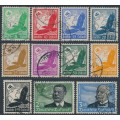 GERMANY - 1934 5pf to 3RM Airmail set of 11, used – Michel # 529-539