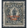 GERMANY - 1920 2½Mk black/olive Bavarian issue o/p DEUTSCHES REICH, used – Michel # 133II