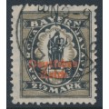 GERMANY - 1920 2½Mk black/olive Bavarian issue o/p DEUTSCHES REICH, used – Michel # 133II