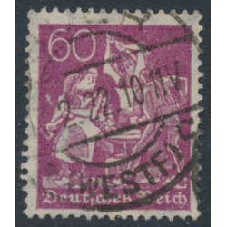 GERMANY - 1922 60pfg purple Blacksmith, network watermark, used – Michel # 184