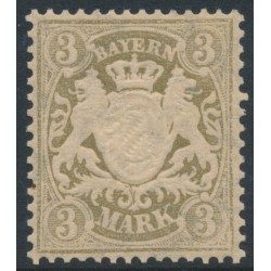 BAVARIA / BAYERN - 1900 3Mk grey-brown Arms on dull orange-white paper, MNH – Michel # 69x