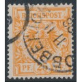 GERMANY - 1898 25pf deep orange Imperial Eagle, used – Michel # 49ba