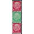 GERMANY - 1932 12pf+5pf+12pf Hindenburg strip of 3, MH – Michel # S109