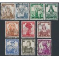 GERMANY - 1935 Regional Costumes set of 10, used – Michel # 588-597