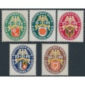GERMANY - 1929 Coats of Arms Charity set of 5, MH – Michel # 430-434