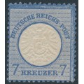 GERMANY - 1872 7Kr ultramarine Large Shield, MH – Michel # 26