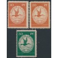 GERMANY - 1912 Semi-Official airmail set of 3, MH – Michel # I-III