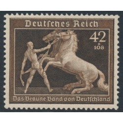 GERMANY - 1939 42+108pf brown Brown Ribbon Horse Race, MNH – Michel # 699