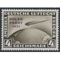 GERMANY - 1931 4RM black-brown Graf Zeppelin, o/p POLAR-FAHRT 1931, MH – Michel # 458