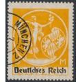 GERMANY - 1920 5Mk yellow Bavarian issue o/p DEUTSCHES REICH, used – Michel # 136I