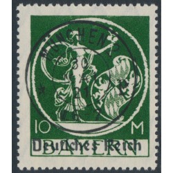 GERMANY - 1920 10Mk green Bavarian issue o/p DEUTSCHES REICH, used – Michel # 137I
