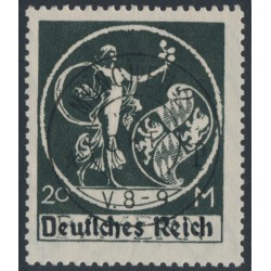 GERMANY - 1920 20Mk black Bavarian issue o/p DEUTSCHES REICH, used – Michel # 138I