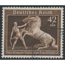 GERMANY - 1939 42+108pf brown Brown Ribbon Horse Race, used – Michel # 699