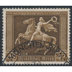 GERMANY - 1938 42+108pf brown Brown Ribbon Horse Race, used – Michel # 671
