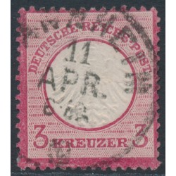 GERMANY - 1872 3Kr carmine Small Shield, used – Michel # 9