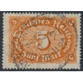 GERMANY - 1922 5Mk brown-orange Numeral, network watermark, used – Michel # 194b