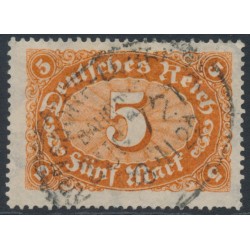 GERMANY - 1922 5Mk brown-orange Numeral, network watermark, used – Michel # 194b