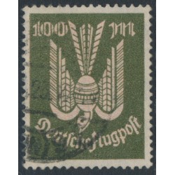 GERMANY - 1923 100Mk olive/orange-red Wood Pigeon airmail, used – Michel # 237