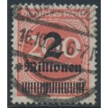 GERMANY - 1923 2Millionen on 200Mk brown-red Numeral, used – Michel # 309b