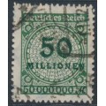 GERMANY - 1923 50Millionen dark olive-green Numeral, rouletted, used – Michel # 321B