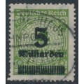 GERMANY - 1923 5Milliarden on 4Millionen Mk green Numeral, used – Michel # 333A