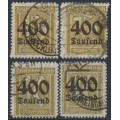 GERMANY - 1923 400Tausend overprints set of 4, used – Michel # 297-300
