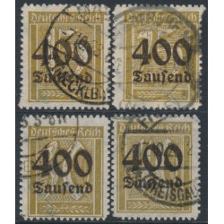 GERMANY - 1923 400Tausend overprints set of 4, used – Michel # 297-300