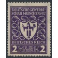 GERMANY - 1922 2Mk deep purple-violet Industry Exhibition, MH – Michel # 200b