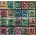 GERMANY - 1923 5Tausend to 250Tausend o/p on Numerals set of 20, used – Michel # 277-296