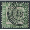 BADEN - 1862 18Kr green Coat of Arms, perf. 10, used – Michel # 21a