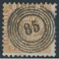BADEN - 1862 9Kr yellow-brown Coat of Arms, perf. 10, used – Michel # 15b