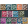 GERMANY - 1933 3pf to 100pf Hindenburg set of 14, used – Michel # 482-495