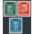 GERMANY - 1927 Famous Germans IAA o/p set of 3, MH – Michel # 407-409 