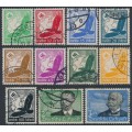 GERMANY - 1934 5pf to 3RM Airmail set of 11, used – Michel # 529-539
