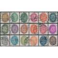 GERMANY - 1927-1933 Numerals Officials set of 18, used – Michel # D114-D131