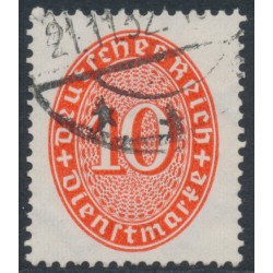 GERMANY - 1929 10pf red Numeral Official, vertical watermark, used – Michel # D123X