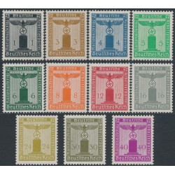 GERMANY - 1938 Eagle Officials set of 11, with watermark, MNH – Michel # D144-D154