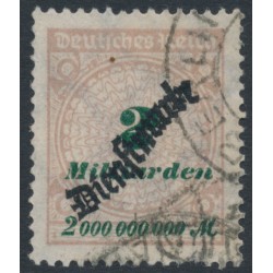 GERMANY - 1923 2Milliarden Numeral o/p Dienstmarke, used – Michel # D84