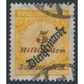 GERMANY - 1923 5Milliarden Numeral o/p Dienstmarke, used – Michel # D85