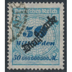 GERMANY - 1923 50Milliarden Numeral o/p Dienstmarke, used – Michel # D88