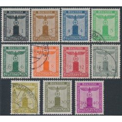 GERMANY - 1938 Eagle Officials set of 11, with watermark, used – Michel # D144-D154